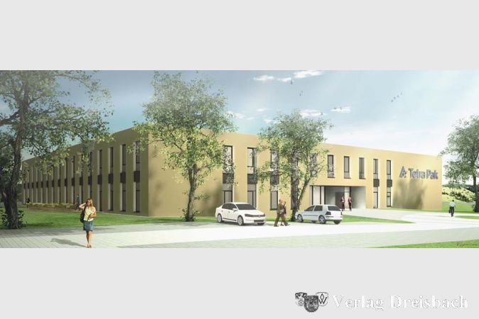 So soll der Neubau des Tetra-Pak-Gebäudes einmal aussehen.
