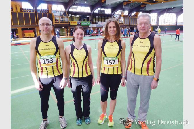 Die erfolgreichen Leichtathleten der SG DJK: Volker Lellek, Isabelle Saul. Irmgard Weber und J&uuml;rgen Kalkowski (v.l.).?(Foto: privat)

&nbsp;