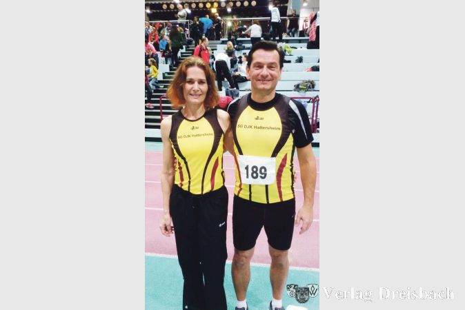 Senioren-Kreismeister &uuml;ber 200 und 800 Meter: Irmgard Weber und Dietmar Dienst.