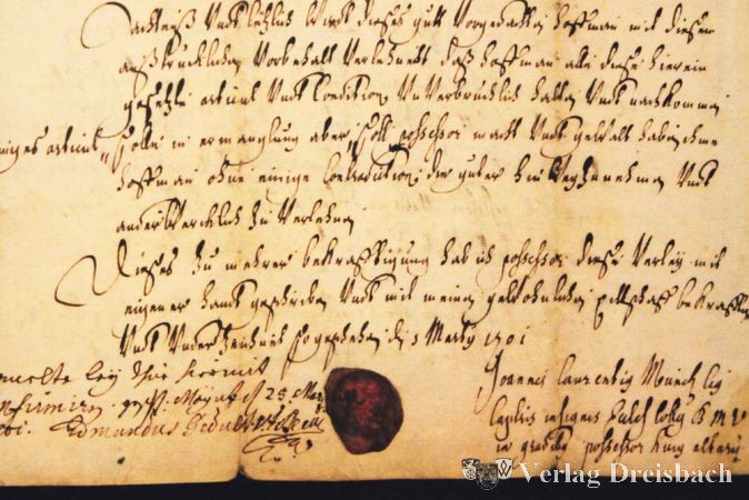 Vor knapp sechs Wochen entdeckte Hans Jakob Gall diesen von Pfarrer Laurentius M&uuml;nch unterzeichneten Verleihbrief.