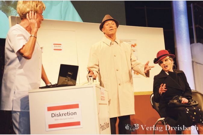 Ums Thema Gesundheit ging es auch in der Sketch-Show der Gruppe &bdquo;GON&ldquo;. Altkluge Geschw&auml;tzigkeit wurde kurzerhand einem Herzklappenfehler zugeschrieben: Herz in Ordnung, aber Klappe zu gro&szlig;.