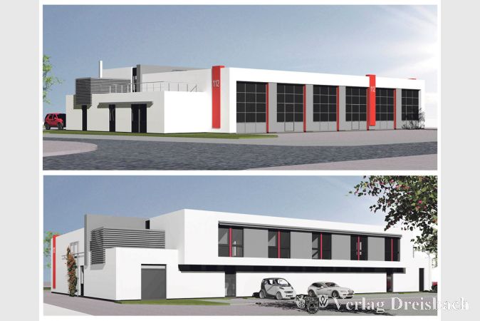 Auf dem Schild am Baugrundst&uuml;ck in der Weilbacher Industriestra&szlig;e kann man schon einen Eindruck gewinnen, wie sich das neue Weilbacher Feuerwehrhaus einmal pr&auml;sentieren wird.
(Fotos: A. Kreusch)

&nbsp;
