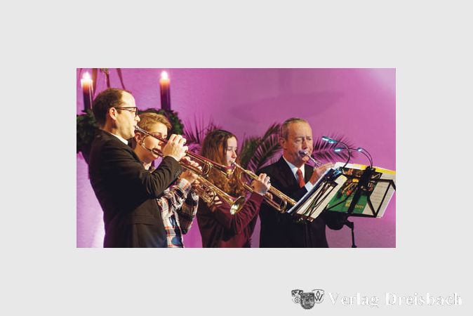 Als Gast war der Evangelische Posaunenchor mit dabei, er leitete den Nachmittag mit drei St&uuml;cken ein.