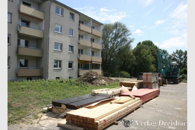 Das aktuelle 19-Millionen-Projekt der Baugenossenschaft: Im Sommer begann die Sanierung der Häuser "Unter der Ruth" mit einem barrierefreien Umbau, zudem entstehen dort im Zwischenraum der Gebäude 22 zusätzliche Wohnungen.