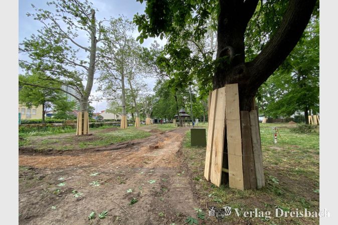 Im Hummelpark werden die Bauarbeiten wohl bis Mitte Juni andauern.