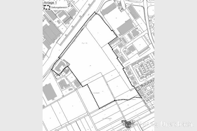 Um dieses Areal geht es: Der Geltungsbereich des Bebauungsplanes Nr. N 100 „Vordere Voltastraße“.