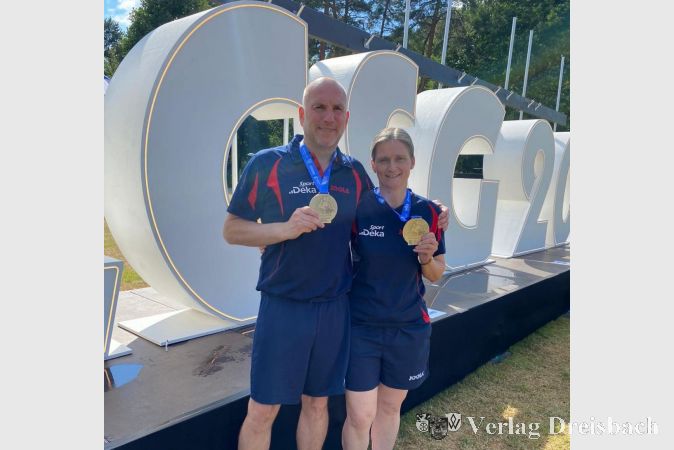 Die Flörsheimerin Heike Reichardt war mit Oliver Jakobeit im Tischtenniswettbewerb der European Company Sport Games in Arnheim am Start und holte die Silbermedaille.