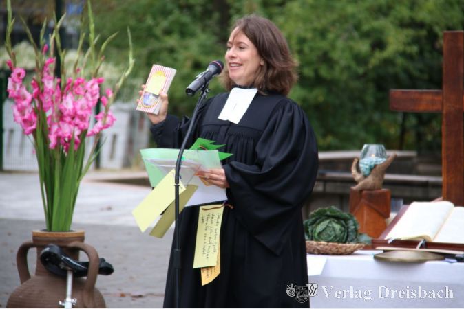 Pfarrerin Marlene Hering beim Danke-Gottesdienst im September 2020.
