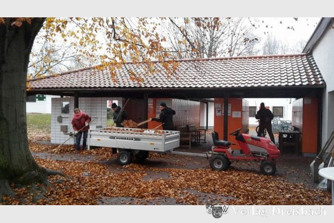 Jahr für Jahr organisierte der FFHA das "Laubfest" und damit die Beseitigung von riesigen Mengen an Herbstlaub auf dem Schwimmbadgelände.