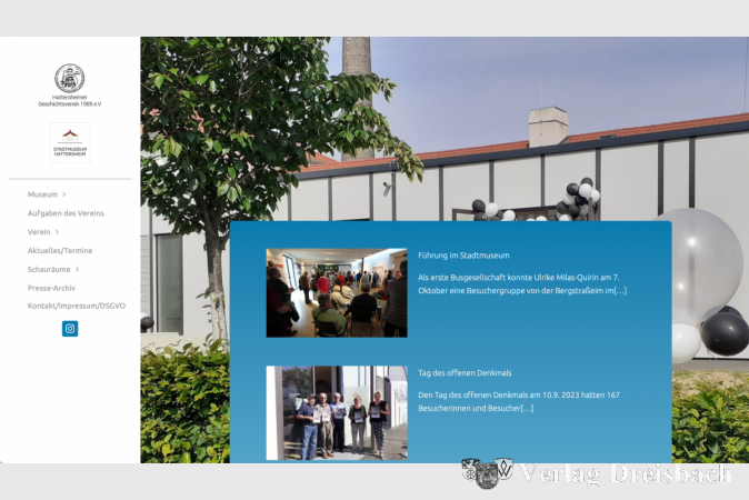 Ein Blick auf die neugestaltete Homepage des Hattersheimer Geschichtsvereins. Sie ist erreichbar unter www.hattersheimer-geschichtsverein.de.