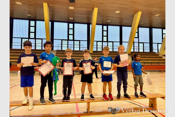 Die jüngsten Athleten der TuS. Sie belegten beim Wettkampf den 9. Platz