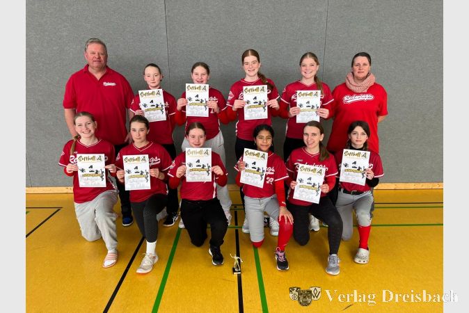 Die erfolgreiche Softball-Nachwuchs-Mannschaft der Redwings .